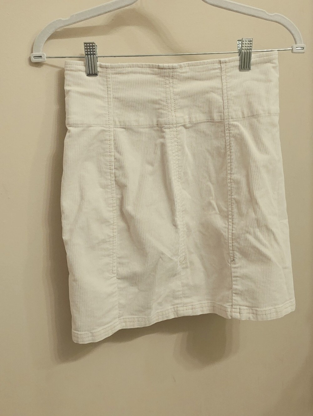 Free People White Corduroy Mini Skirt
